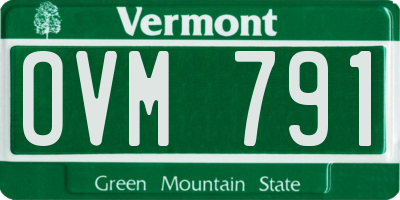 VT license plate OVM791