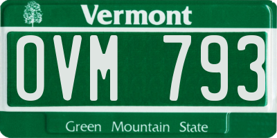 VT license plate OVM793