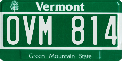 VT license plate OVM814