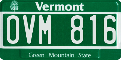 VT license plate OVM816