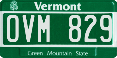 VT license plate OVM829