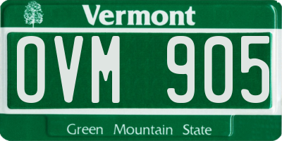 VT license plate OVM905