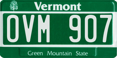 VT license plate OVM907