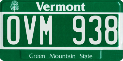 VT license plate OVM938