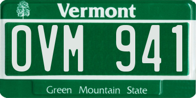 VT license plate OVM941