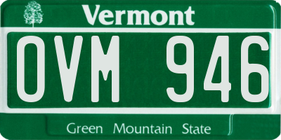 VT license plate OVM946