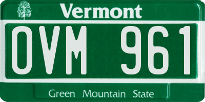 VT license plate OVM961