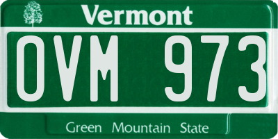 VT license plate OVM973