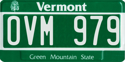 VT license plate OVM979
