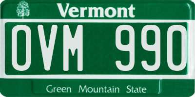 VT license plate OVM990