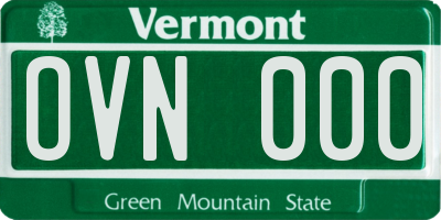 VT license plate OVN000