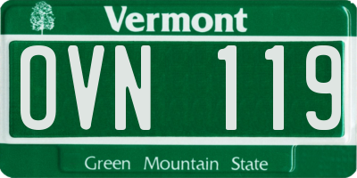 VT license plate OVN119