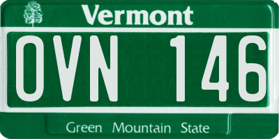 VT license plate OVN146