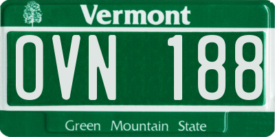 VT license plate OVN188