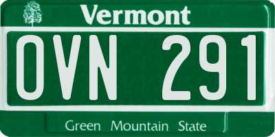 VT license plate OVN291