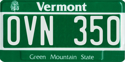 VT license plate OVN350