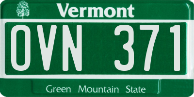 VT license plate OVN371