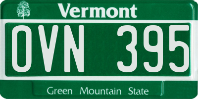 VT license plate OVN395