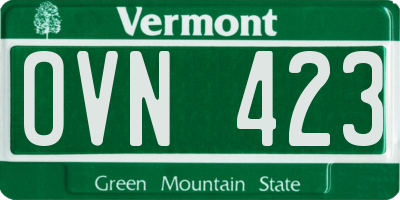 VT license plate OVN423
