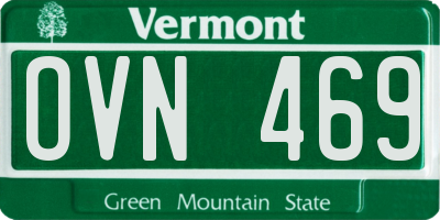 VT license plate OVN469
