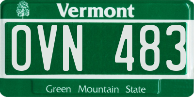 VT license plate OVN483