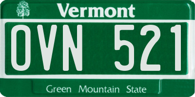 VT license plate OVN521