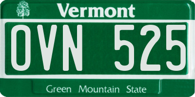VT license plate OVN525