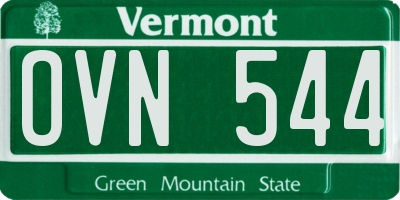 VT license plate OVN544