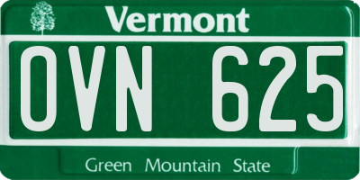 VT license plate OVN625