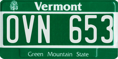 VT license plate OVN653