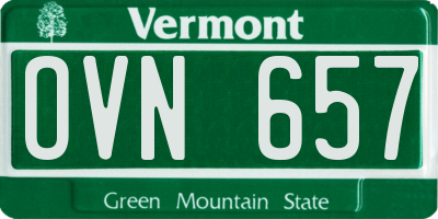 VT license plate OVN657