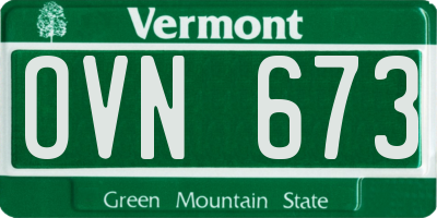 VT license plate OVN673