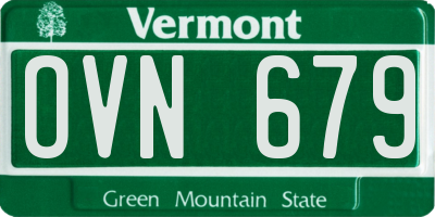 VT license plate OVN679