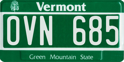 VT license plate OVN685
