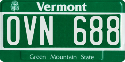 VT license plate OVN688