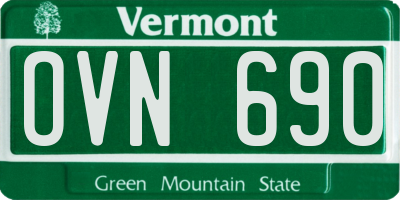 VT license plate OVN690