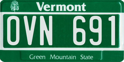 VT license plate OVN691