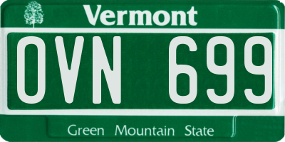 VT license plate OVN699