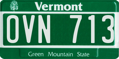 VT license plate OVN713