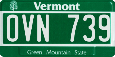 VT license plate OVN739