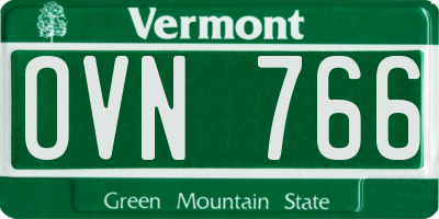 VT license plate OVN766