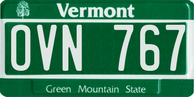 VT license plate OVN767