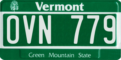 VT license plate OVN779