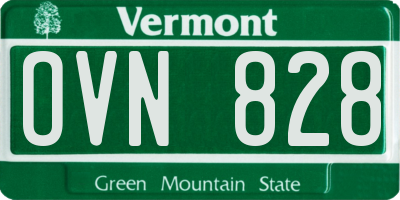 VT license plate OVN828