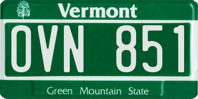 VT license plate OVN851