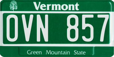 VT license plate OVN857