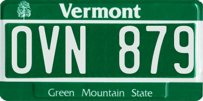 VT license plate OVN879