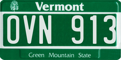 VT license plate OVN913