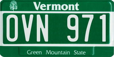 VT license plate OVN971