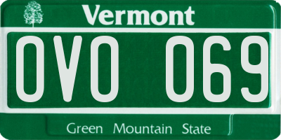 VT license plate OVO069